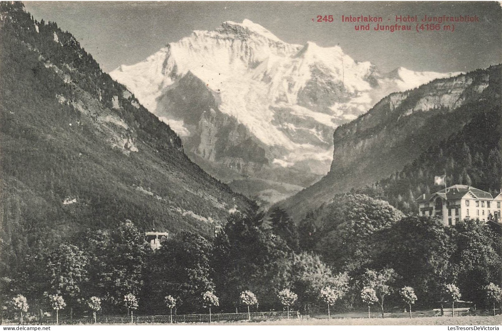 SUISSE - Interlaken - Hotel Jungfraublick Und Jungfrau (41669m) - Carte Postale Ancienne - Interlaken