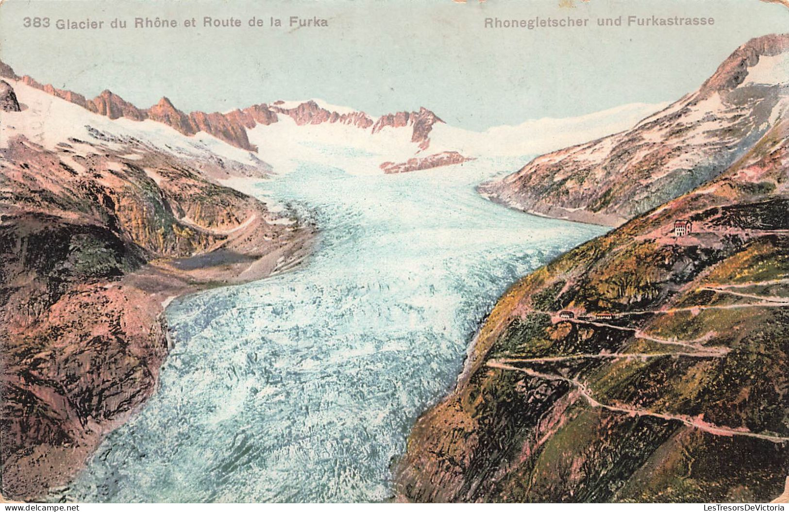 SUISSE - Valais - Glacier Du Rhône Et Route De La Furka - Colorisé - Carte Postale Ancienne - Andere & Zonder Classificatie