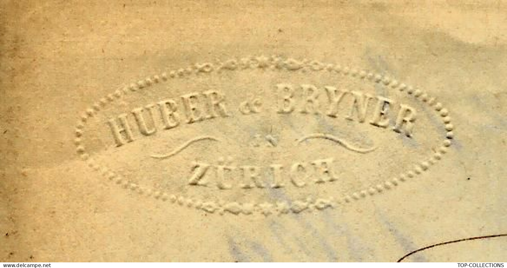 1860  TIMBRE EMPIRE Oblit. ENTETE HUBER BRYNER Zurick  & St Etienne Pour Ch. Monneret & Duserre Lyon V.HISTORIQUE - 1849-1876: Klassieke Periode