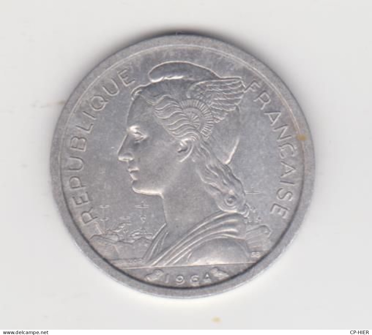 974 ILE REUNION -  1 F FRANC 1964 - CHAMP DE CANNES A SUCRE  - ALUMINIUM - Riunione