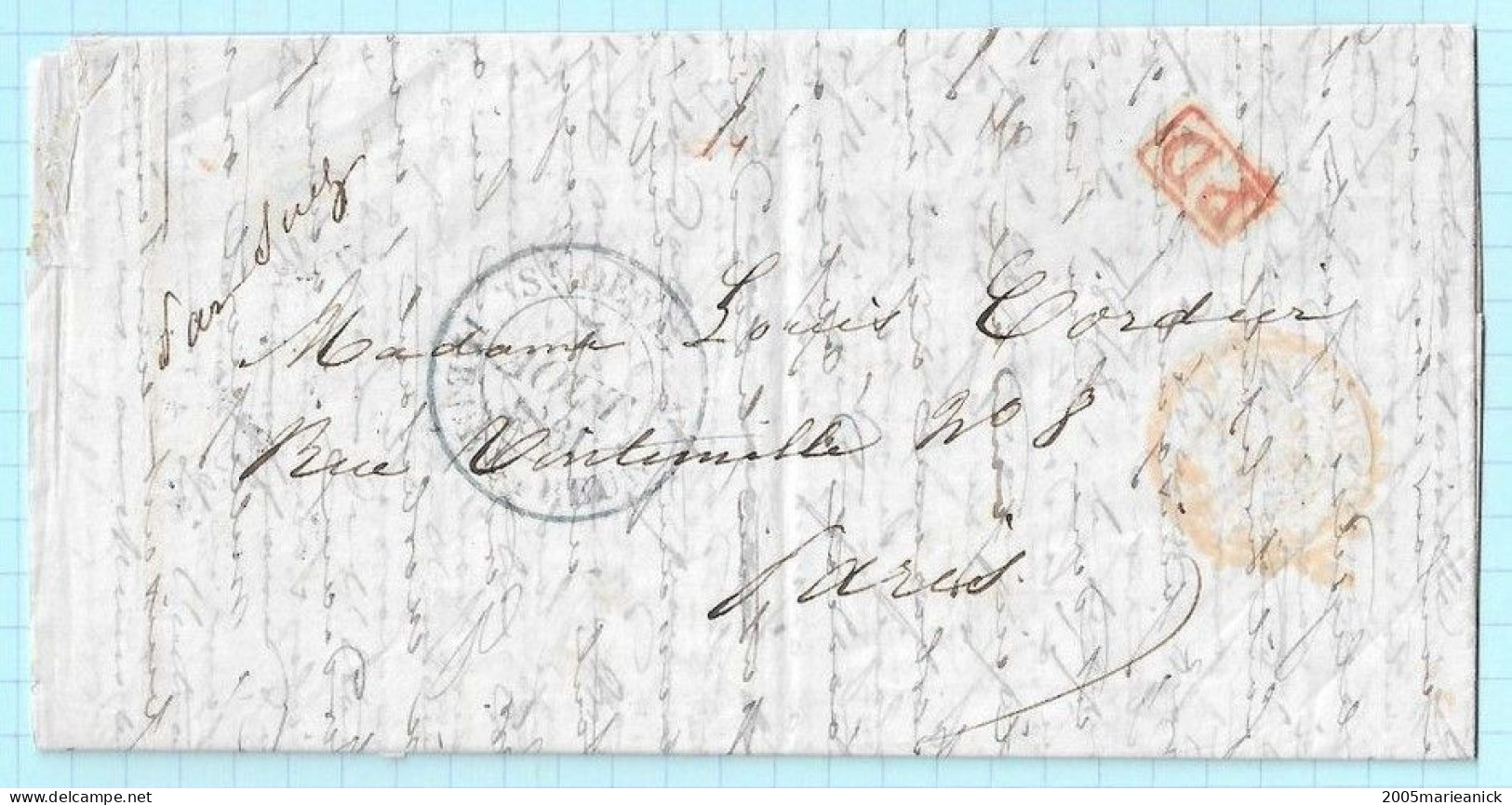 REUNION Lettre Avec Correspondance ST DENIS 7 AOUT 1861 Pour Paris TàD Arr Au Verso - Cartas & Documentos