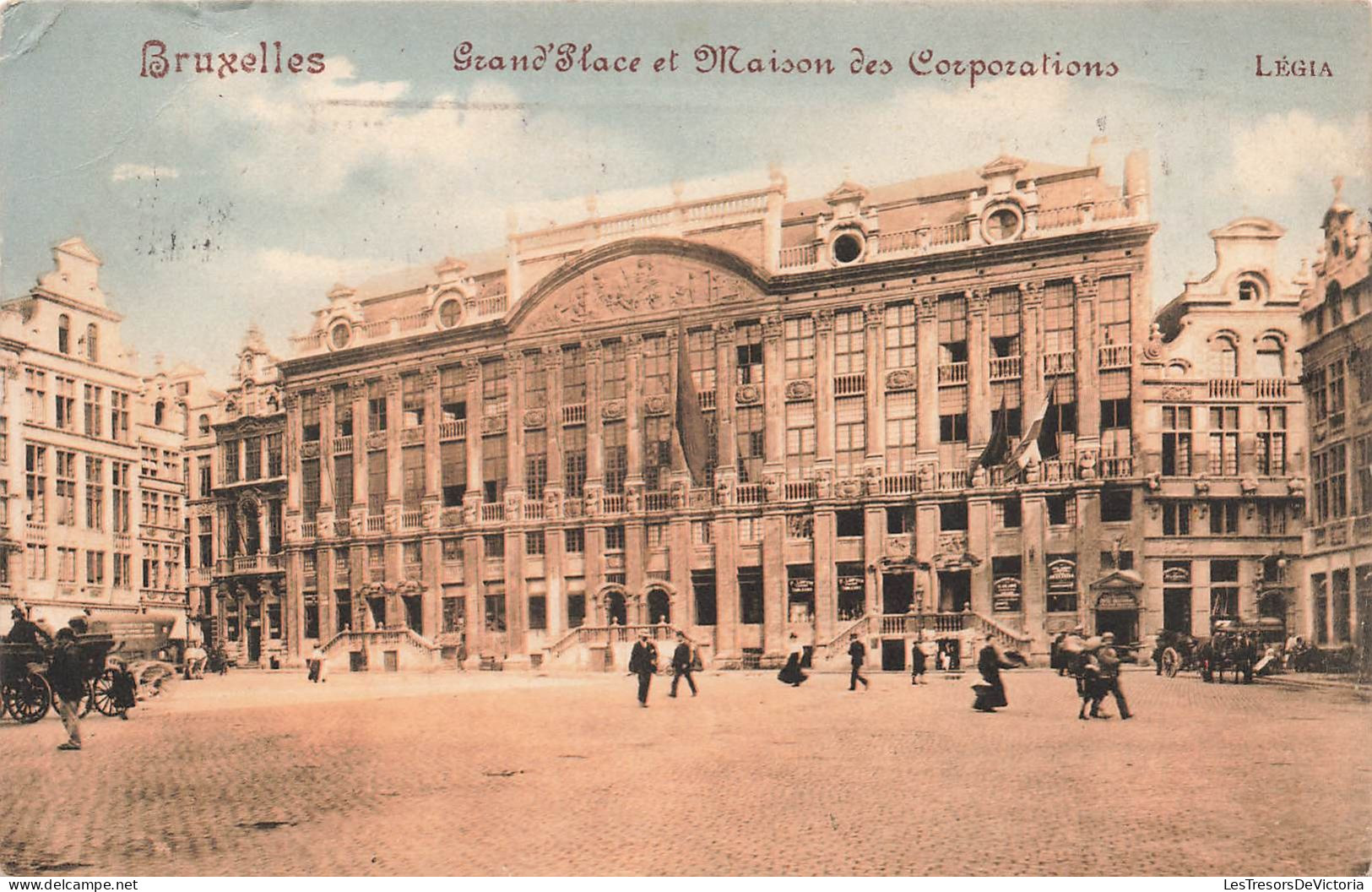 BELGIQUE - Bruxelles - Grand'place Et Maison Des Corporations - Colorisé - Carte Postale Ancienne - Bauwerke, Gebäude