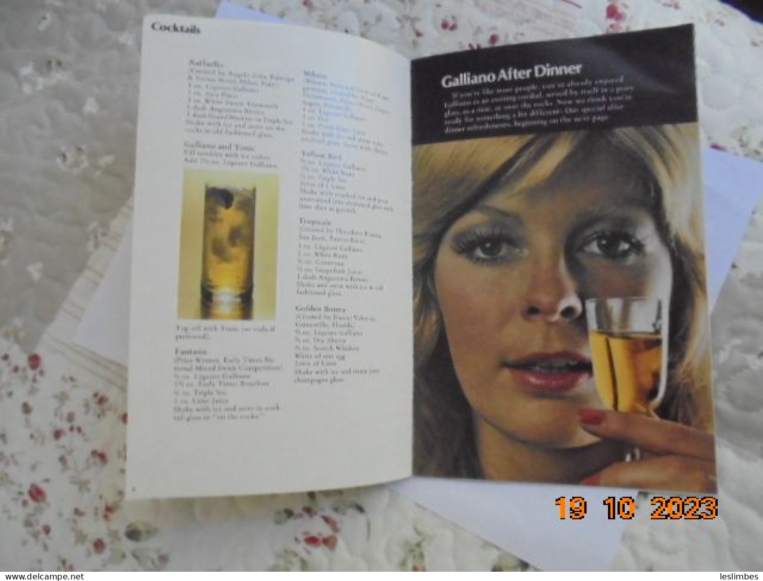 Discover Gold Recipes For Making Delicious Drinks With Liquore Galliano - McKesson Liquor Co. 1970 - Nordamerika