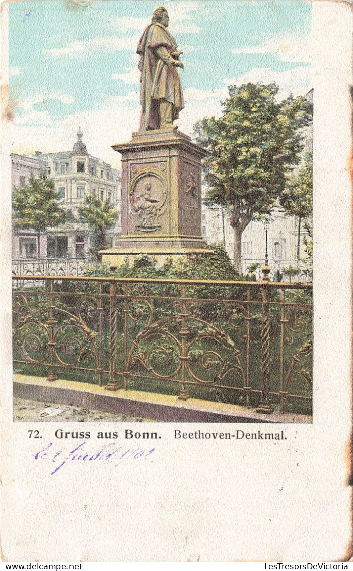 ALLEMAGNE - Gruss Aus Bonn - Beethoven Denkmal - Colorisé -  Carte Postale Ancienne - Bonn