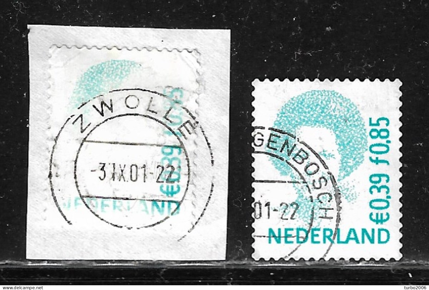 2001 Koningin Beatrix € 0,39 / 85 Ct NVPH 1984 Met Grotendeels Weggevallen Druk Op Briefstukje - Variétés Et Curiosités