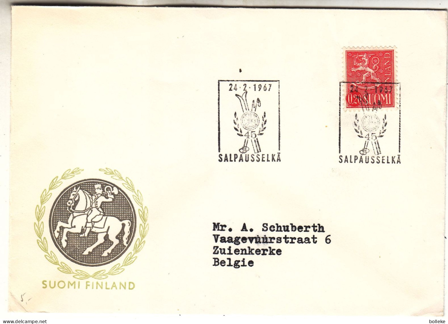 Finlande - Lettre De 1967 - Oblit Salpausselka - Ski - - Brieven En Documenten