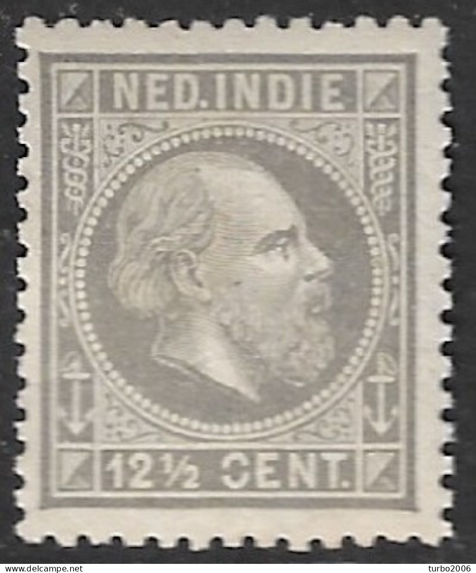 Ned. Indië: Plaatfout Gebroken C In 1870 Koning Willem III 12½ Cent Grijs Kamtanding 12½ Kl. G. NVPH 10 P Postfris - Variétés Et Curiosités