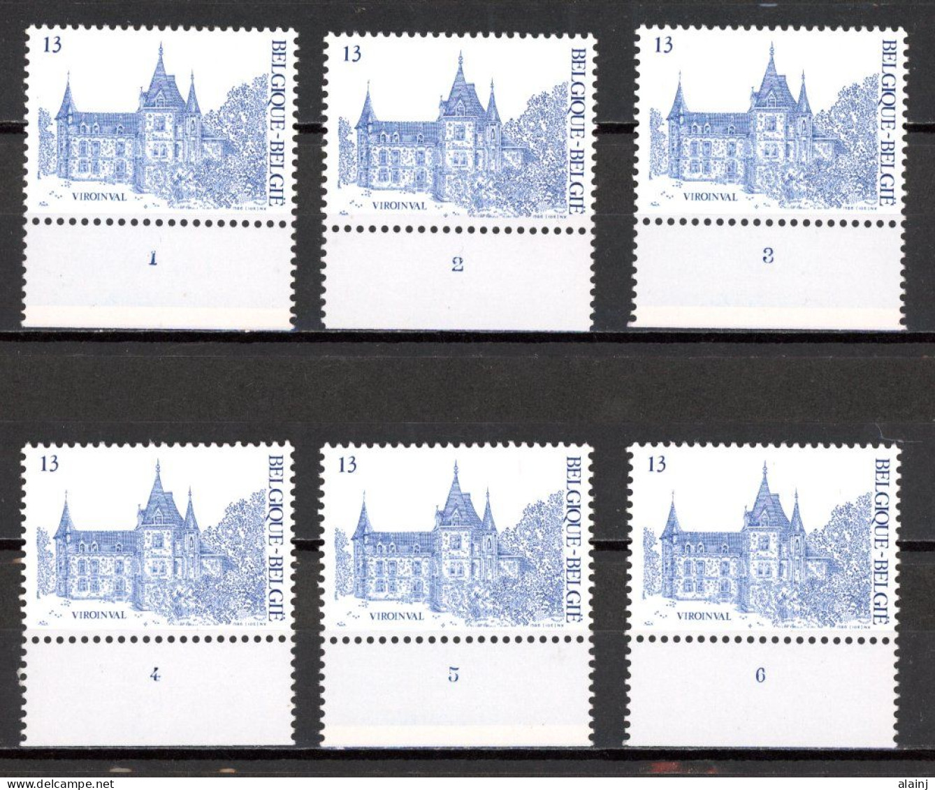 BE   2221  XX   ---  MNH  --  Pour Le Tourisme  --  N° De Planche 1 à 6 - 1981-1990