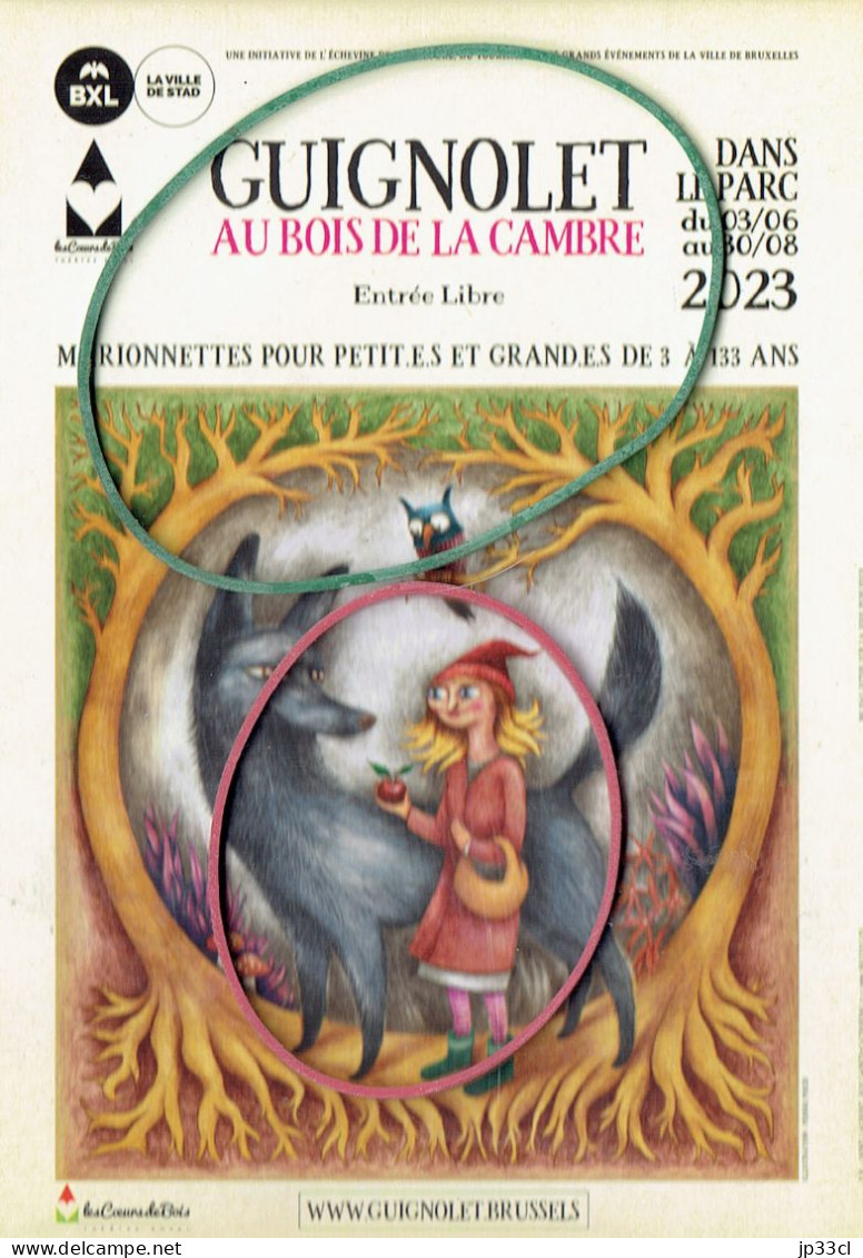 Feuillet Publicitaire Pour Guignolet Au Bois De La Cambre (Spectacle De Marionnettes, 2023) - Contes, Fables & Légendes