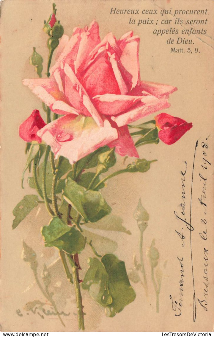 FLEURS  PLANTES ARBRES - Fleurs - Une Rose - Colorisé - Carte Postale Ancienne - Blumen