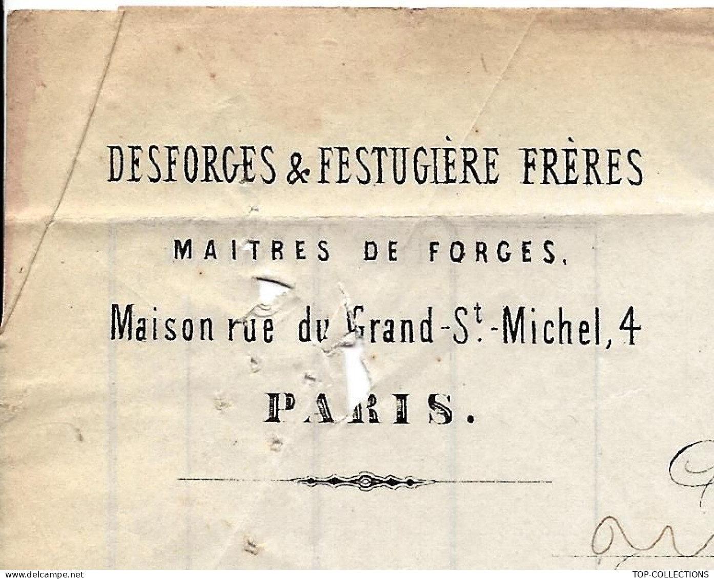 1867 HAUTS FOURNEAUX FONDERIES De Brousseval Desforges  Festugière Fr. Maitres De Forges Pour Seraphin Fr. Paris V.HIST. - 1800 – 1899