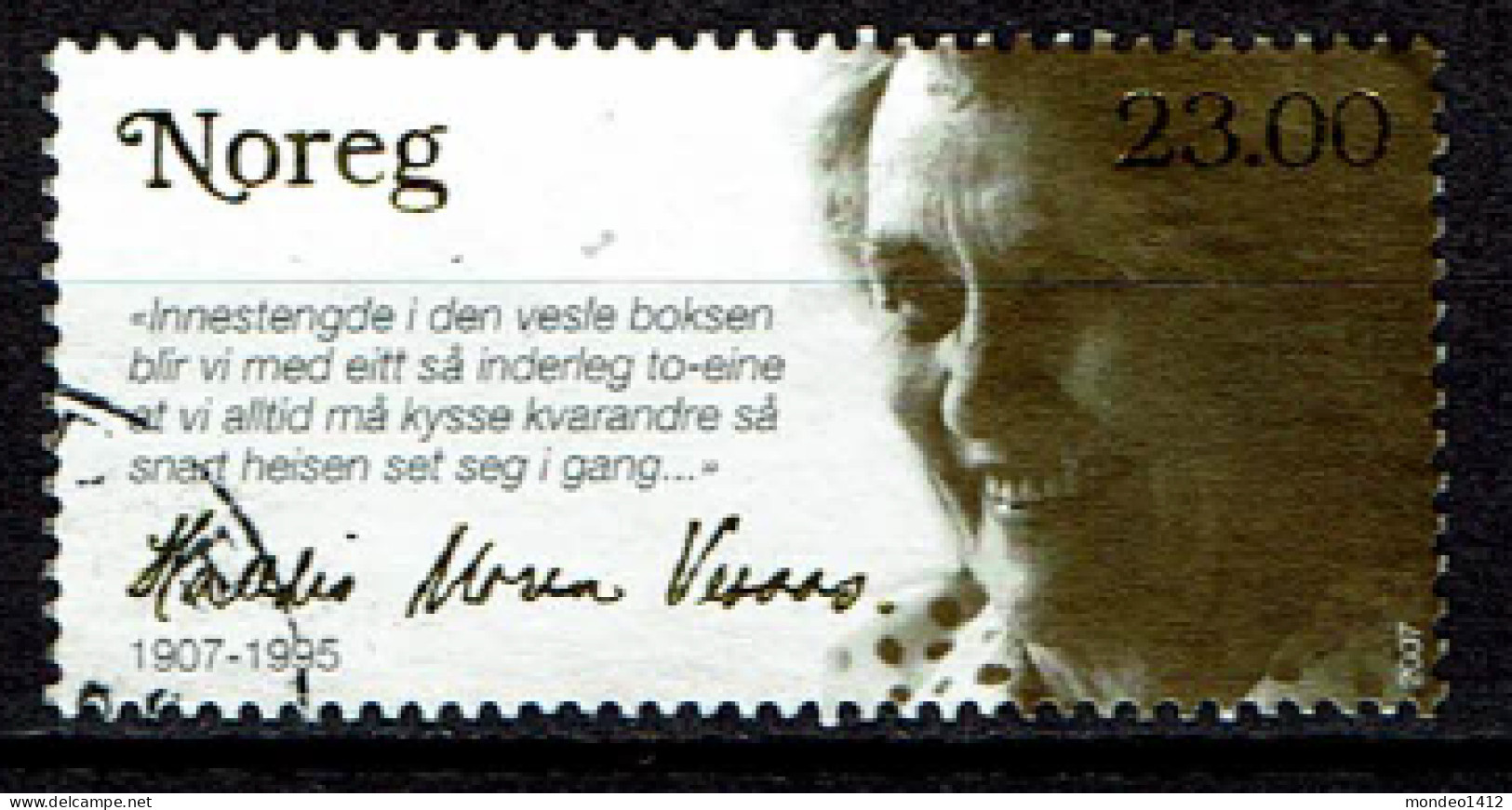 Norway 2007 - Yv.1568  Mi.1629 - Used O - Halldis Moren Vesaas, Norwegian Poet - Gebruikt