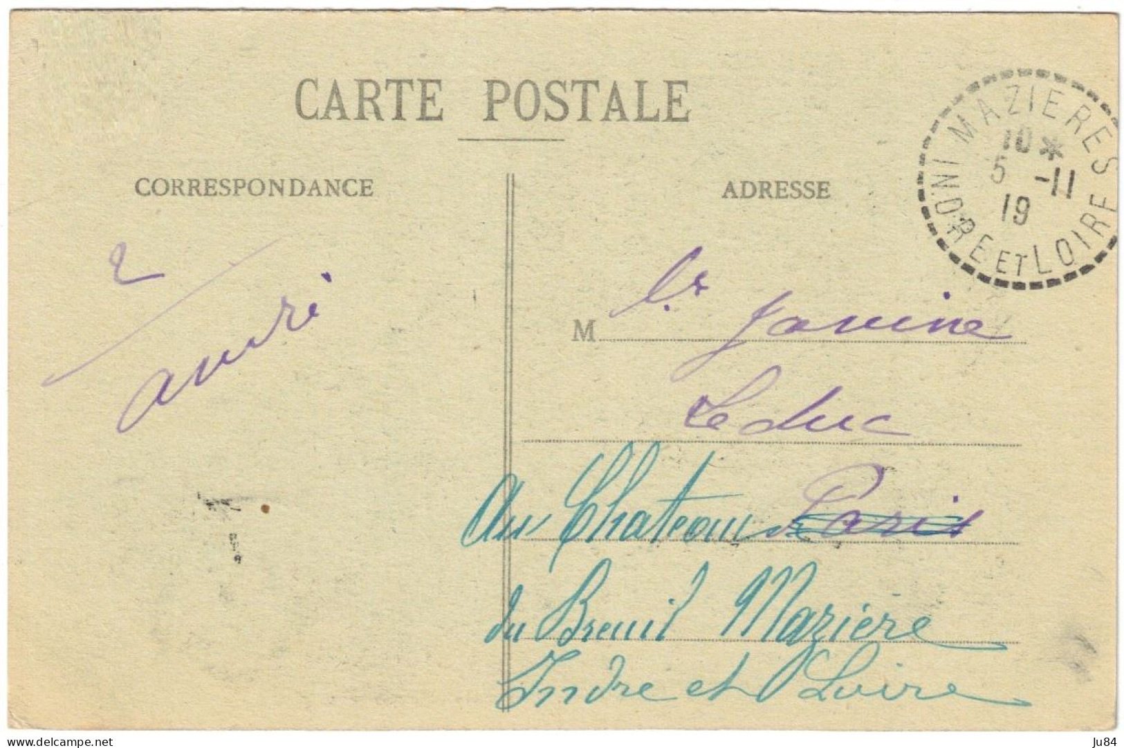Congo Français - Brazzaville-Plaines - Groupe De Femmes Missangbas - 1c Moyen Congo RF - Carte Pour La France - 1919 - Cartas & Documentos