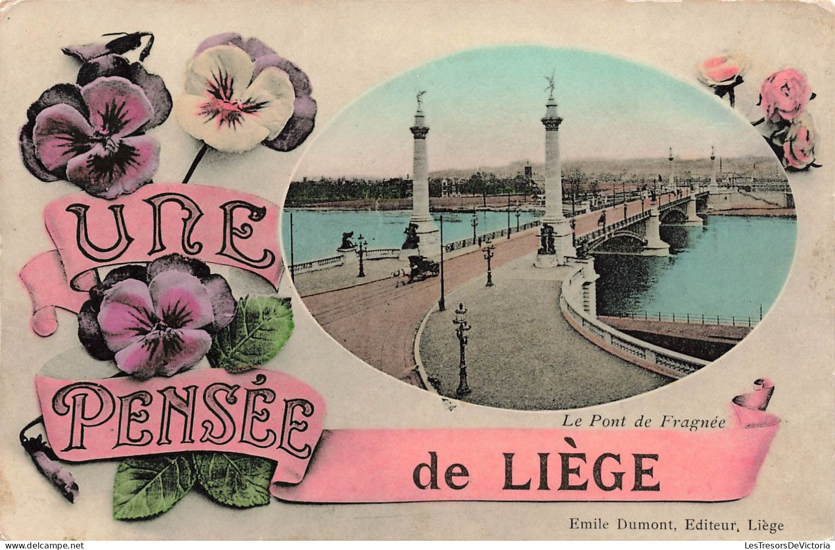 BELGIQUE - Une Pensée De Liège - Le Pont De Fragnée - Colorisé - Carte Postale Ancienne - Liege