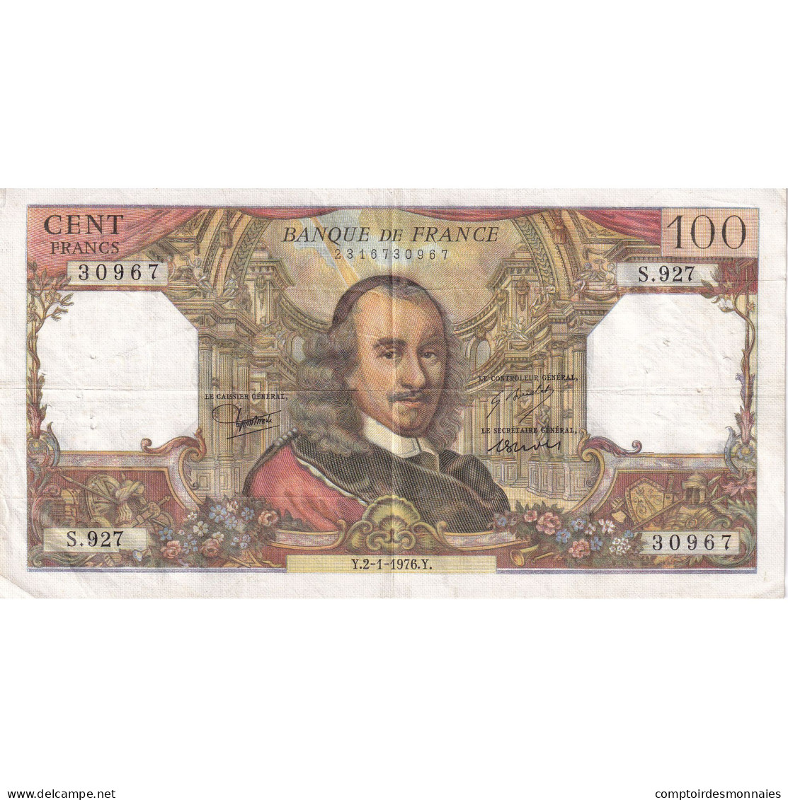 France, 100 Francs, Corneille, 1976, S.927, TTB, Fayette:65.51, KM:149f - 100 F 1964-1979 ''Corneille''