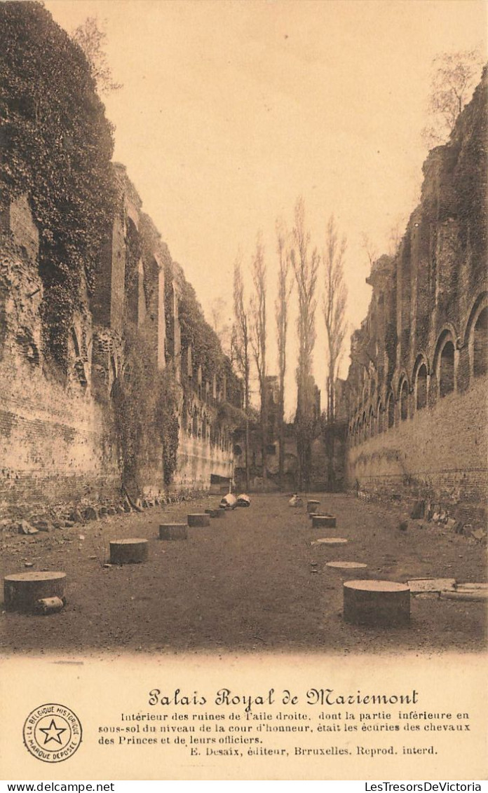 BELGIQUE - Morlawelz - Palais Royal De Mariemont - Intérieur Des Ruines De L'aile Droite  - Carte Postale Ancienne - Morlanwelz