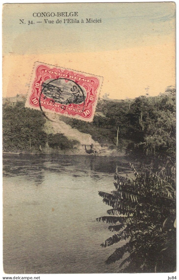 Congo Belge - Stanleyville - Vue De L'Elila à Micici - Carte Postale Pour Alger (Algérie) - 11 Novembre 1914 - Briefe U. Dokumente