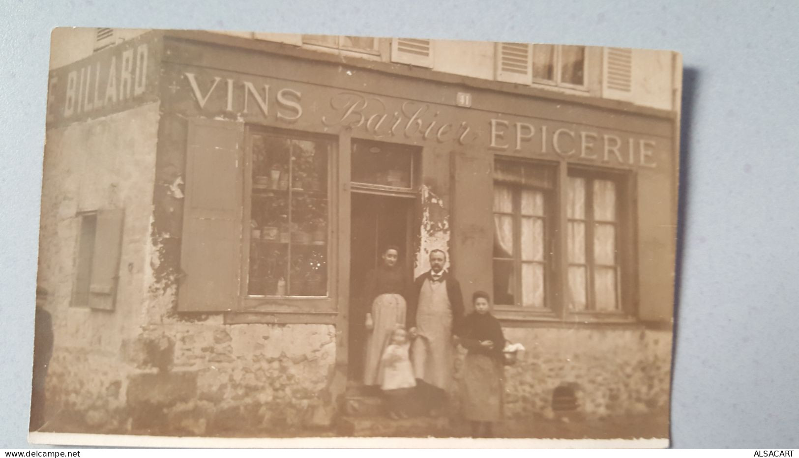 Carte Photo ,café  Vins épicier , BARBIER , Numero De Rue 41 - Verkopers