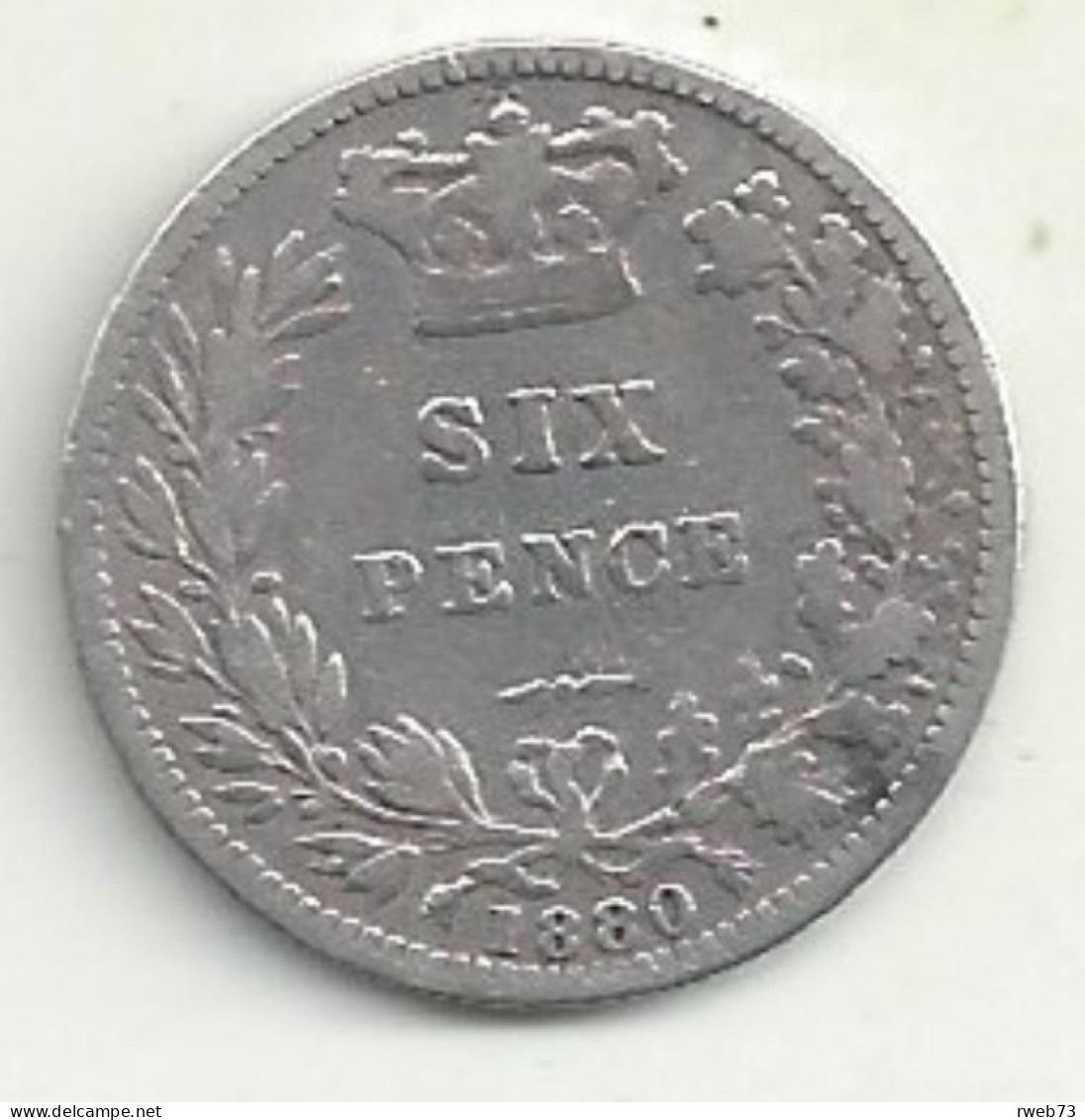 ANGLETERRE - 6 Pence - 1880 - Argent - B/TB - H. 6 Pence