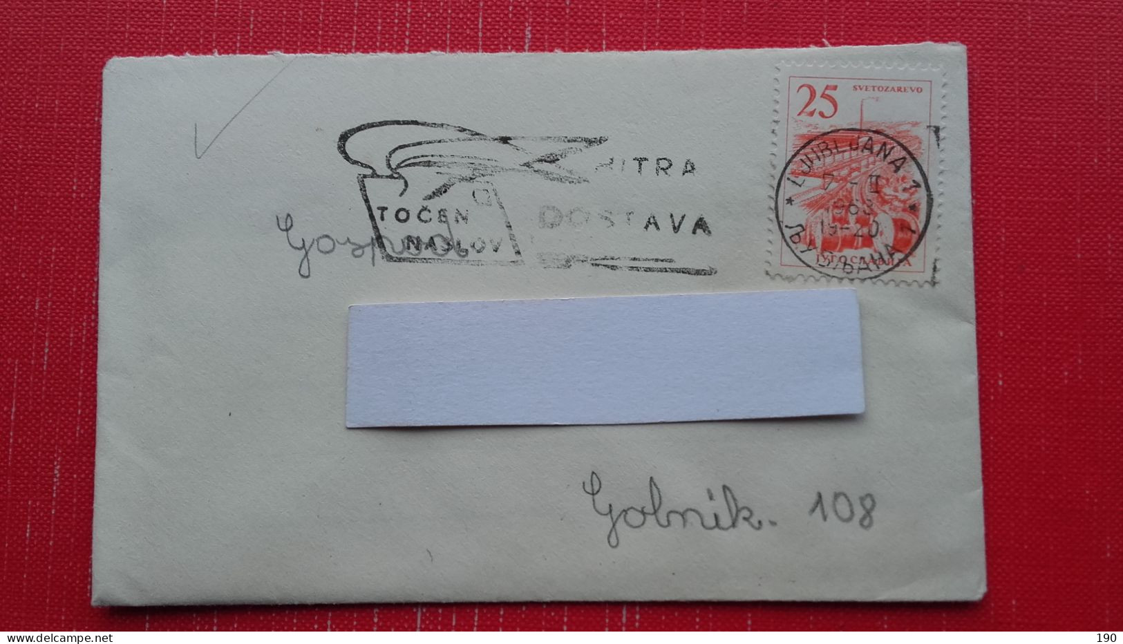 Letter Sent From Ljubljana To Golnik.Written By Child.Strojni Zig - Covers & Documents