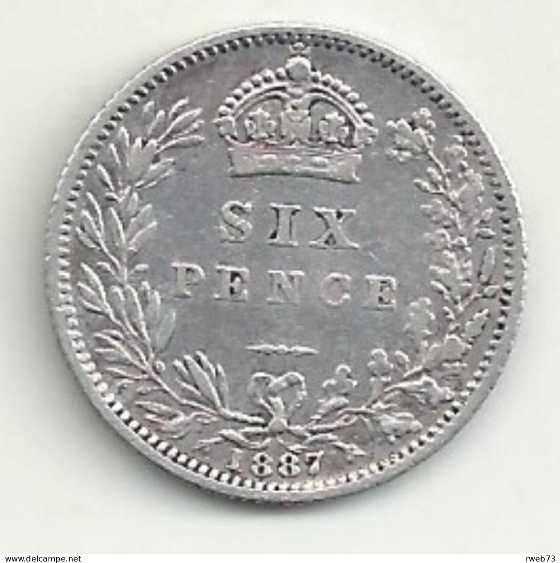 ANGLETERRE - 6 Pence - 1887 - Argent - TB/TTB - H. 6 Pence