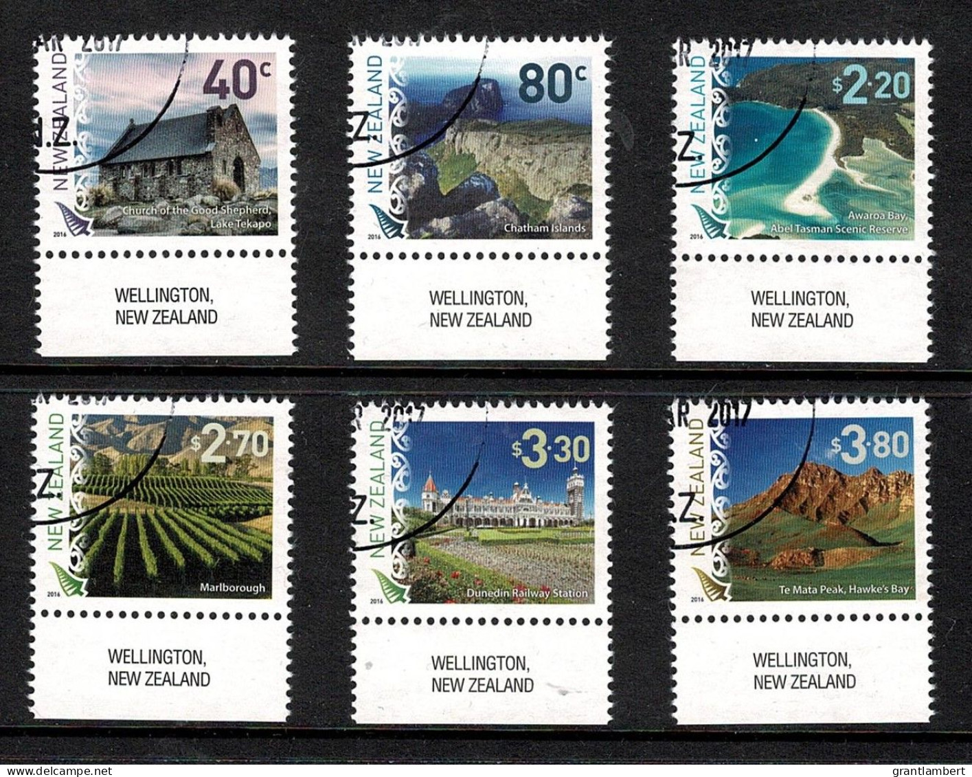 New Zealand 2016 Scenic Definitives  Marginal Set Of 6 Used - Oblitérés