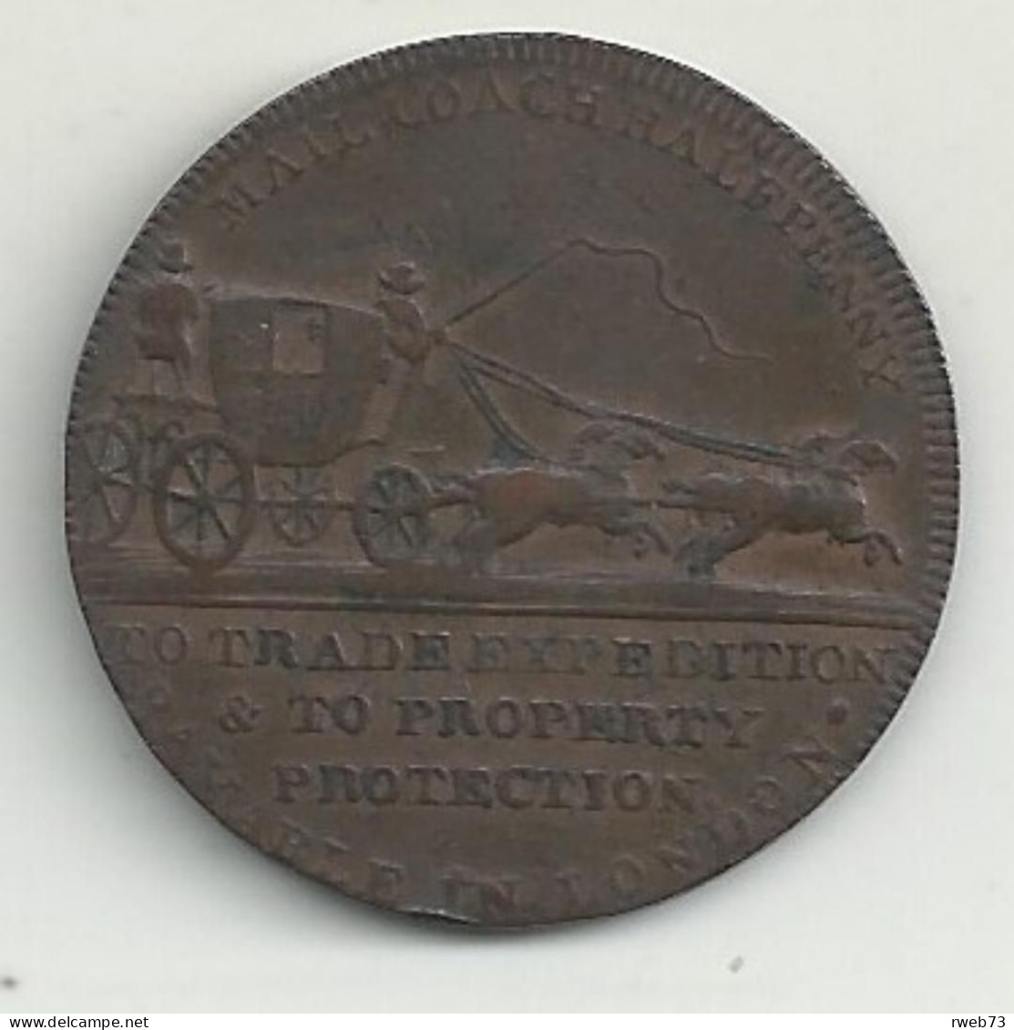 ANGLETERRE - Mail Coach Half Penny Token - B/TB - Sonstige & Ohne Zuordnung