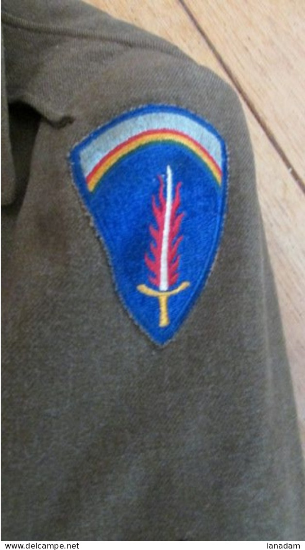 WW1 US ARMY Jacket  SHAEF Patch  Named - 1939-45