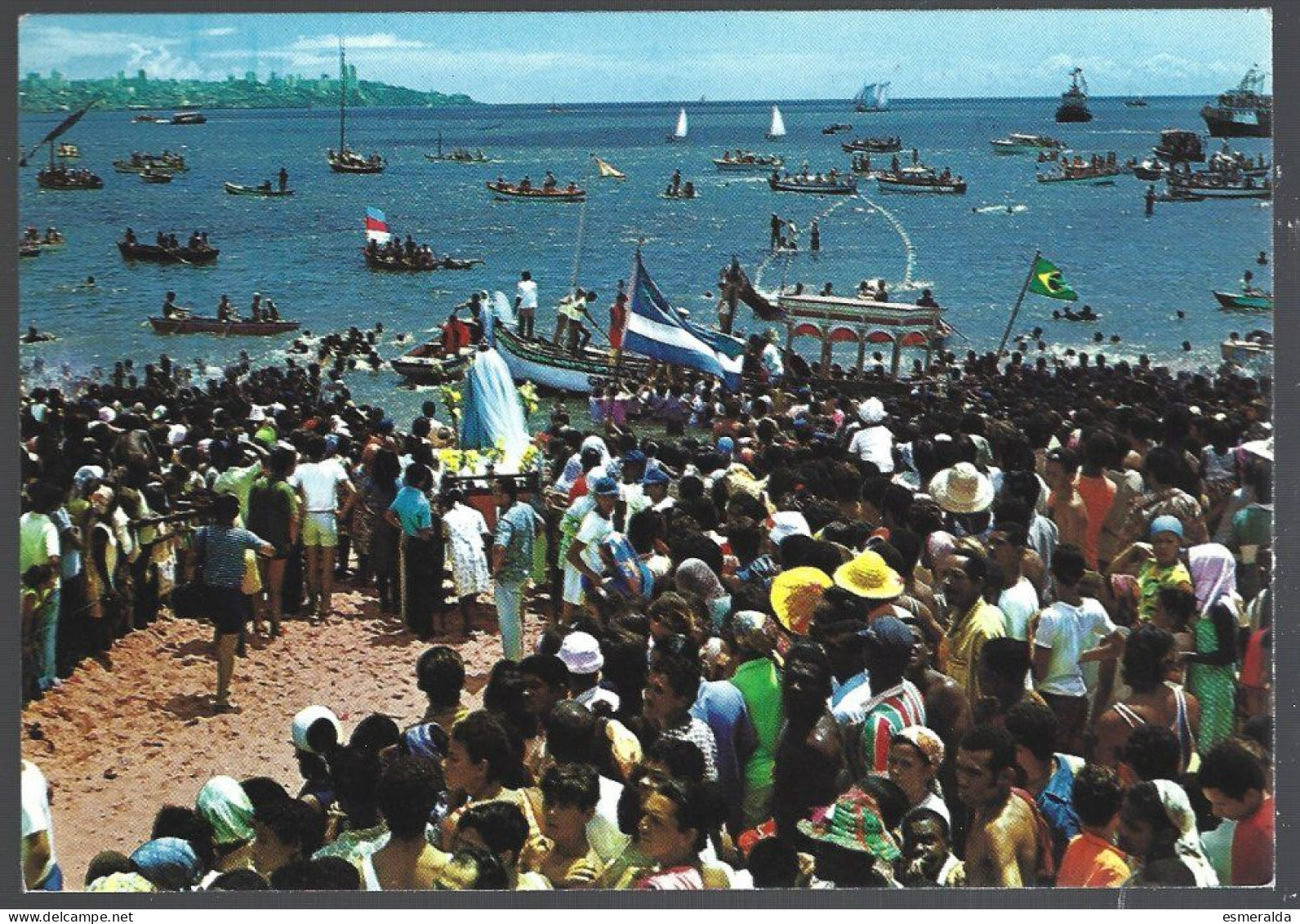(PAN)  CP Brasil,SALVADOR -BA, Maritime Procession In Honour Of Senhor Dos Navegantes+barques,voiliers,bateaux. Unused - Salvador De Bahia