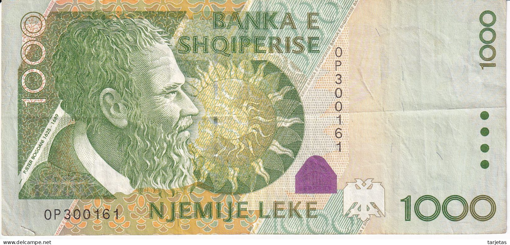 BILLETE DE ALBANIA DE 1000 LEKE DEL AÑO 2001  (BANKNOTE) - Albanië