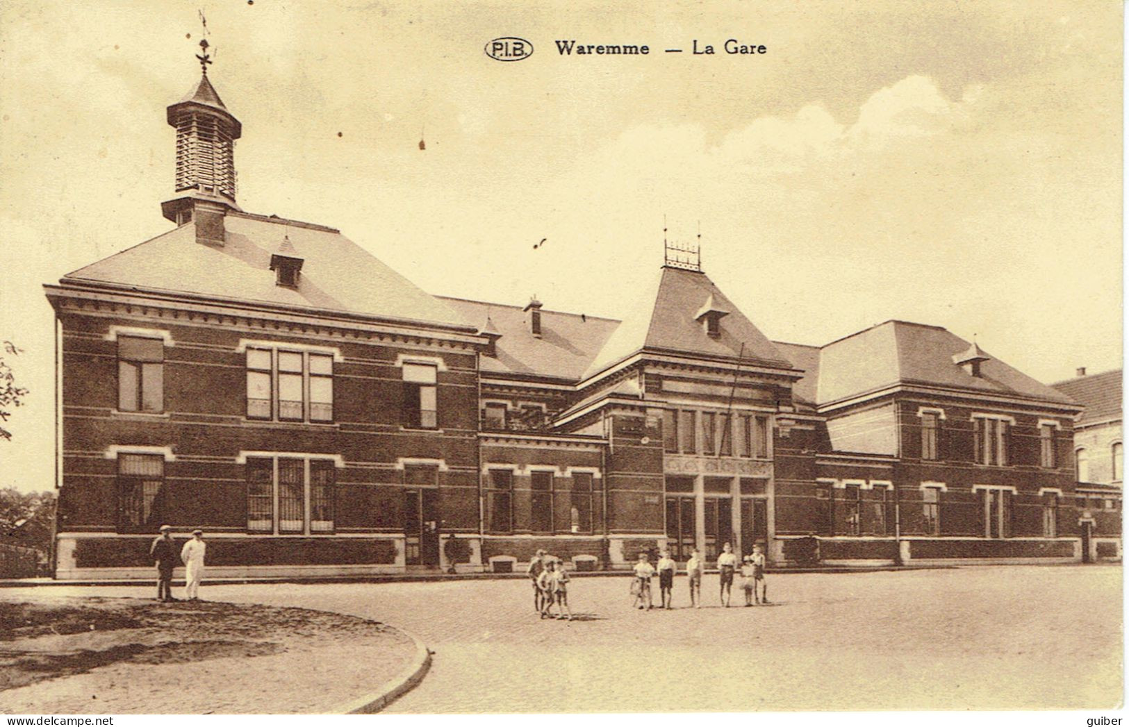 Waremme La Gare Du Chemin De Fer  P. I. B. Papeterie Renkin  - Waremme