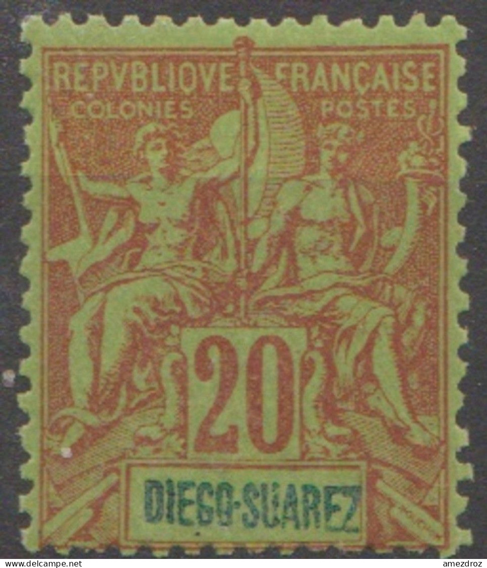 Diégo-Suarez 1893 N° 44 MH Sage (J13) - Unused Stamps
