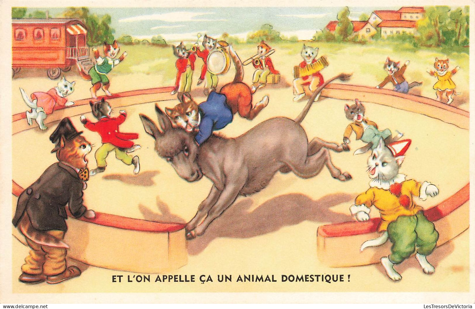 FANTAISIES - Animaux Habillés - Et L'on Appelle ça Un Animal Domestique - Colorisé - Carte Postale Ancienne - Animales Vestidos