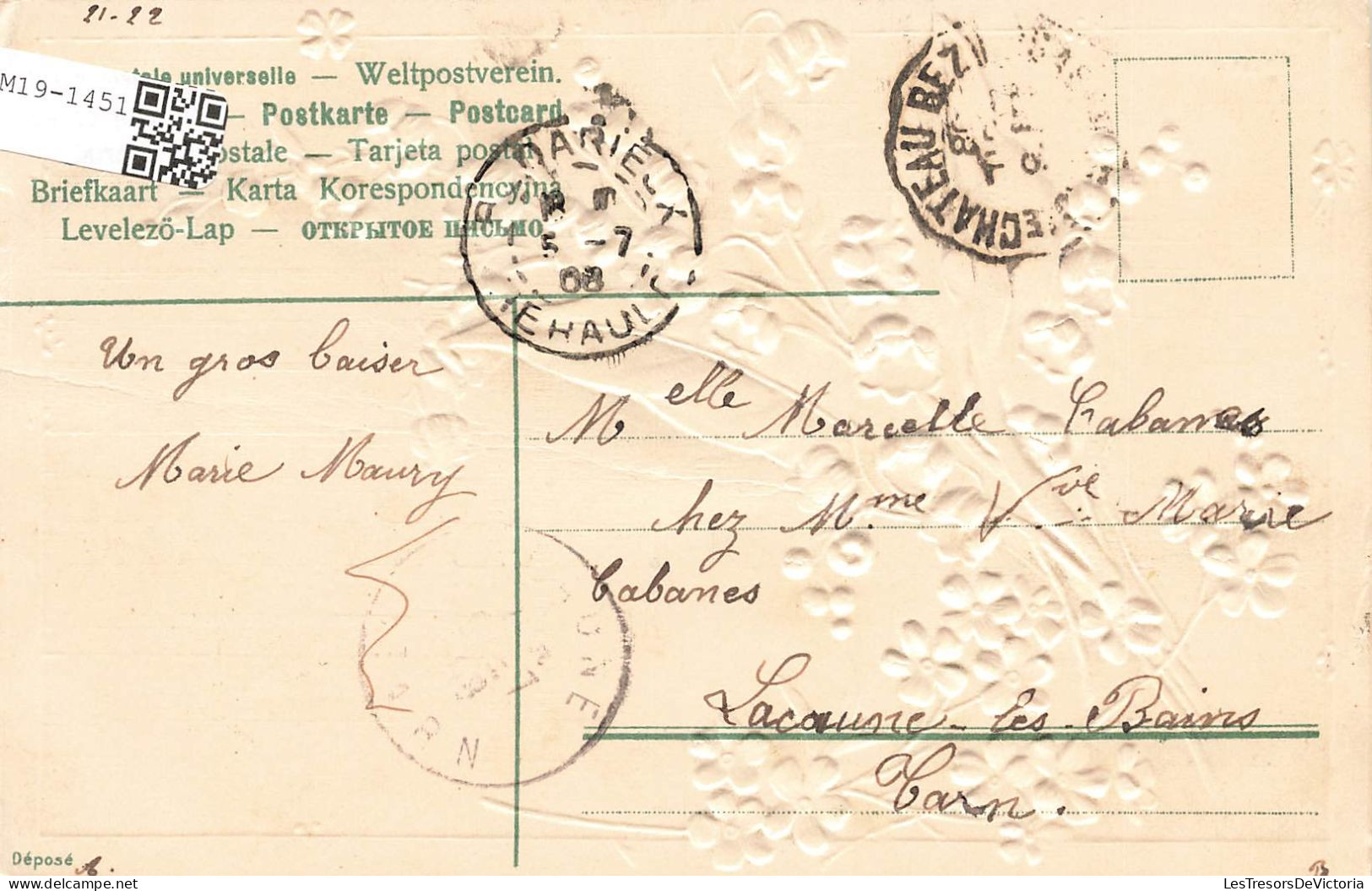 FÊTES - VŒUX - Je Porte Bonheur - Fleurs - Colorisé - Carte Postale Ancienne - Other & Unclassified