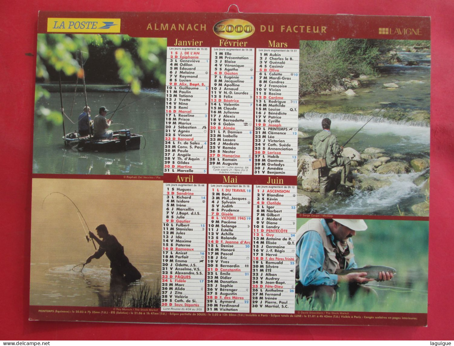 LOT 11 CALENDRIERS ALMANACHS  de 1983 à 2007 LAVIGNE OBERTHUR sur la  CHASSE et la  PÊCHE