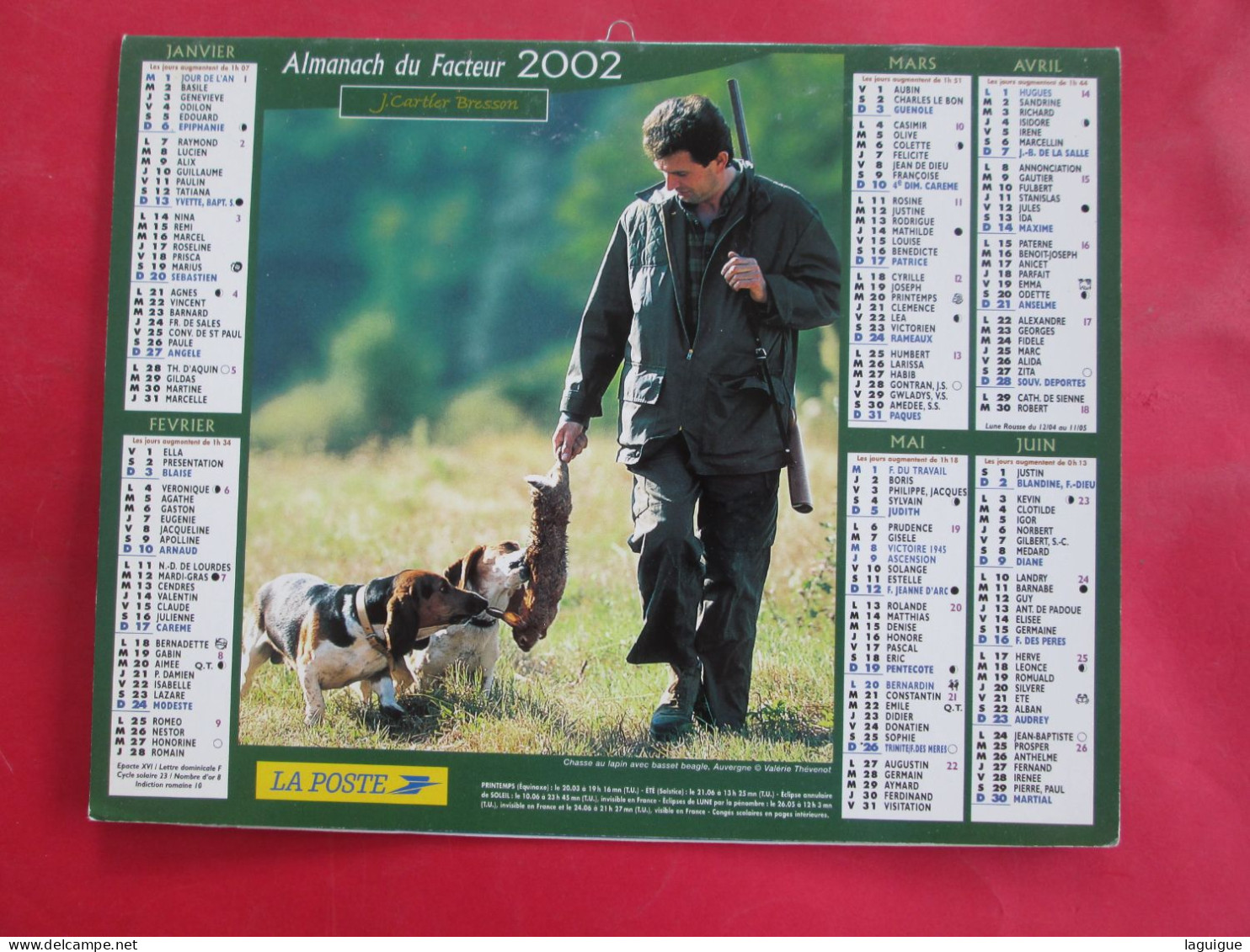 LOT 11 CALENDRIERS ALMANACHS  de 1983 à 2007 LAVIGNE OBERTHUR sur la  CHASSE et la  PÊCHE