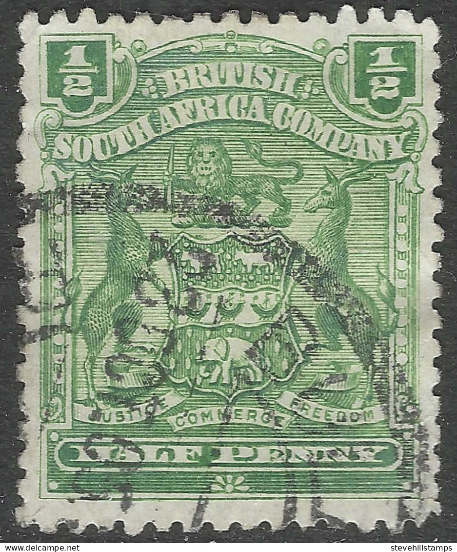 British South Africa Company (Rhodesia). 1898-1908 Arms. ½d Used. SG 75 - Southern Rhodesia (...-1964)