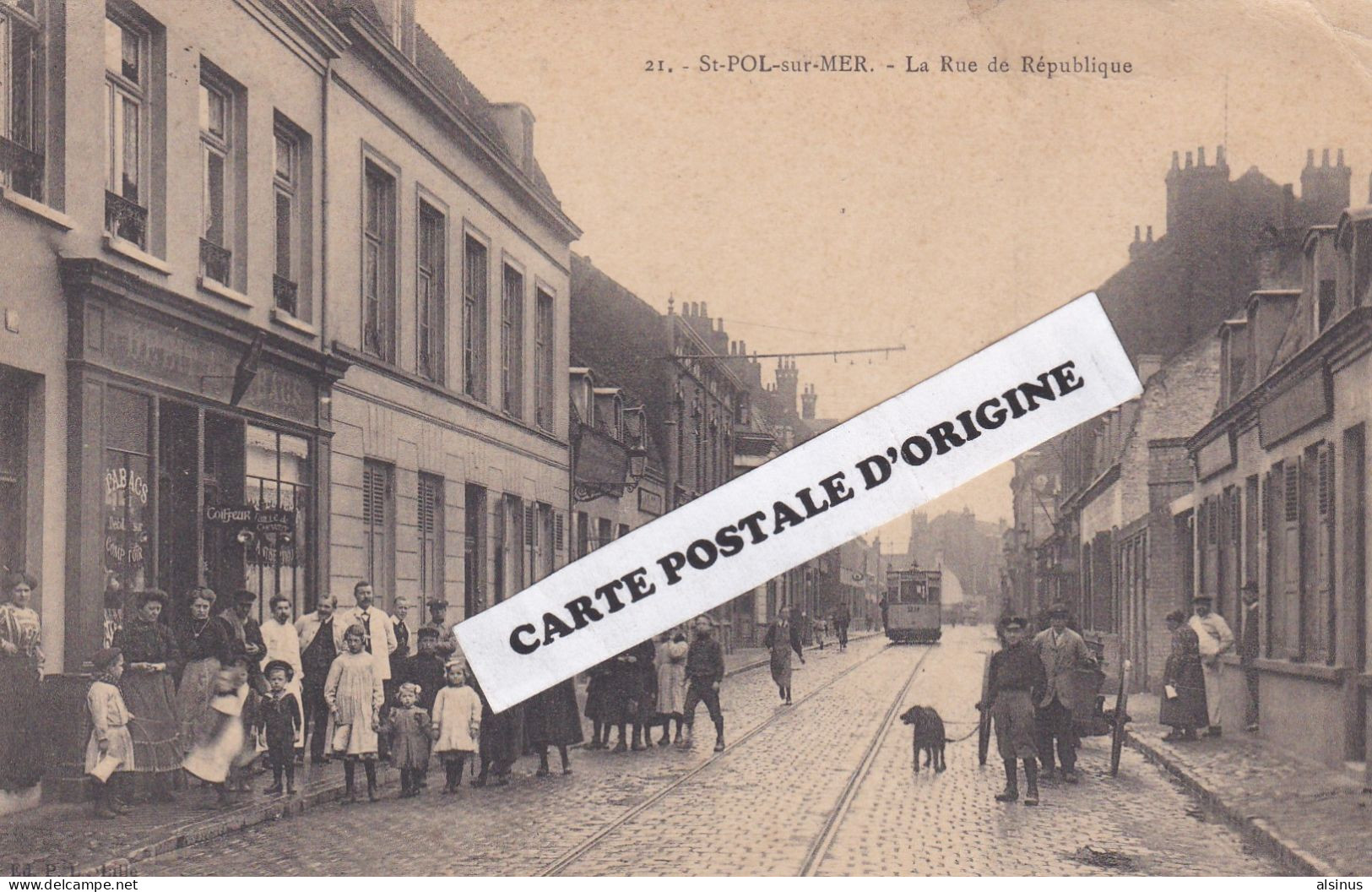 59 - SAINT POL SUR MER - LA RUE DE LA REPUBLIQUE - TABACS - COIFFEUR - Saint Pol Sur Mer