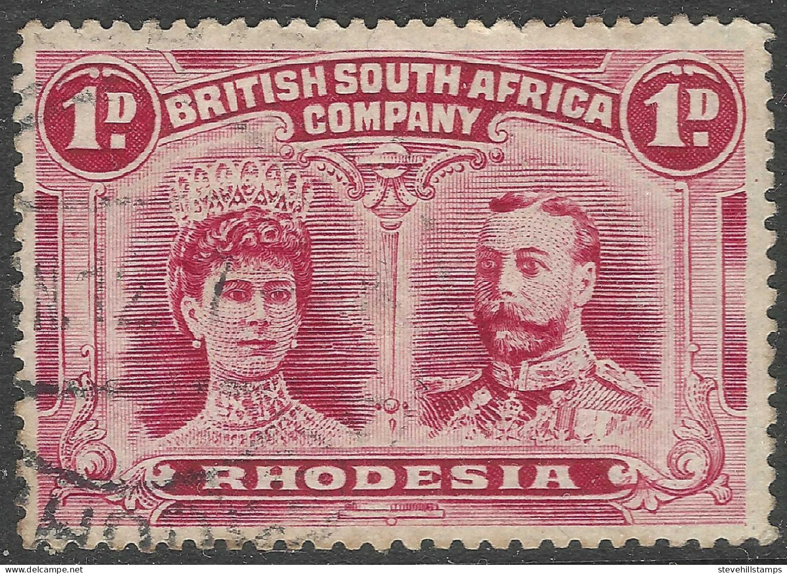 British South Africa Company (Rhodesia). 1910-13 KGV. 1d Used. P14. SG 125 - Southern Rhodesia (...-1964)