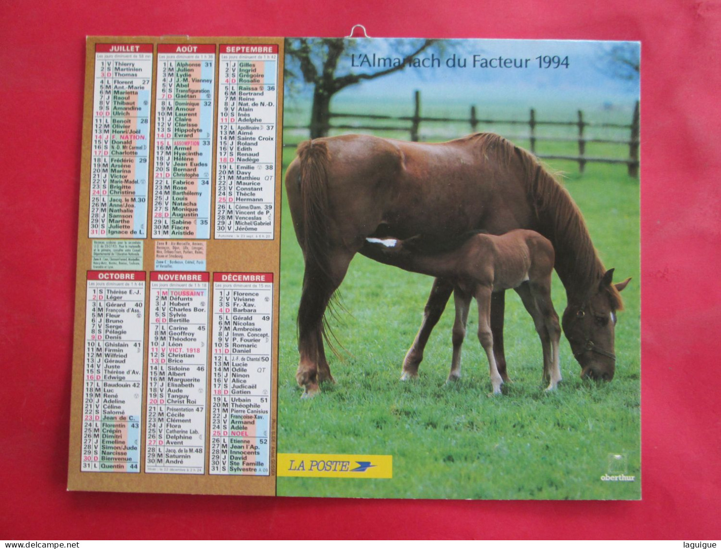 LOT DE 8 CALENDRIERS ALMANACHS  De 1992 à 2012 LAVIGNE OBERTHUR OLLER CHEVAUX - Grossformat : 1991-00