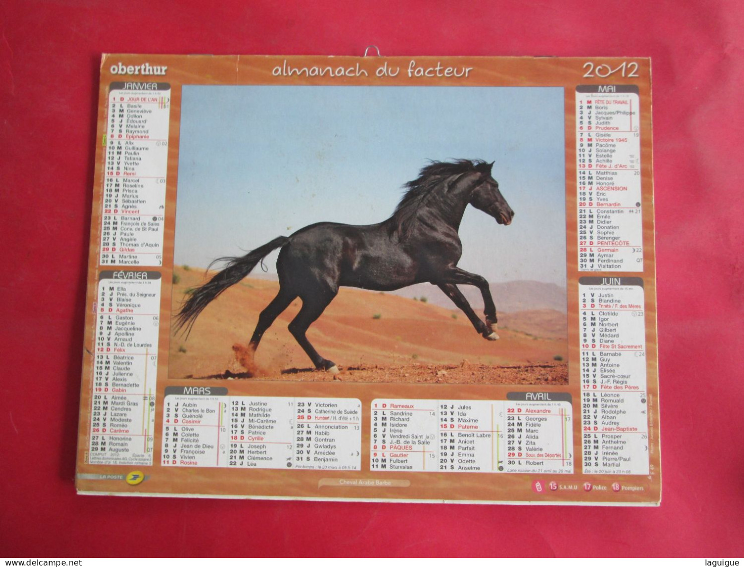 LOT DE 8 CALENDRIERS ALMANACHS  de 1992 à 2012 LAVIGNE OBERTHUR OLLER CHEVAUX