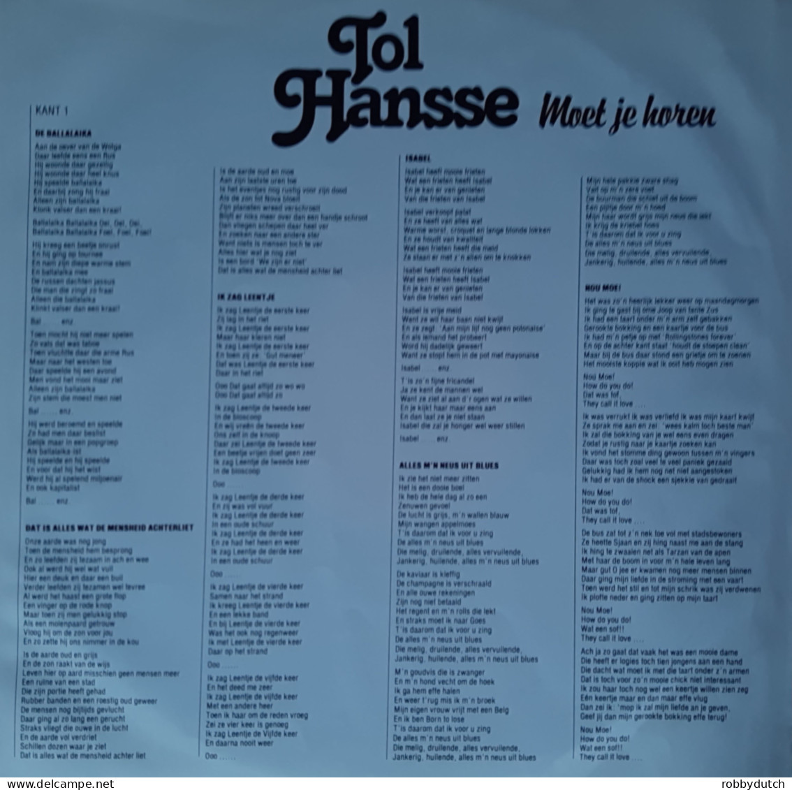 * LP *  TOL HANSS$E - MOET JE HOREN (Holland 1980 EX) - Cómica