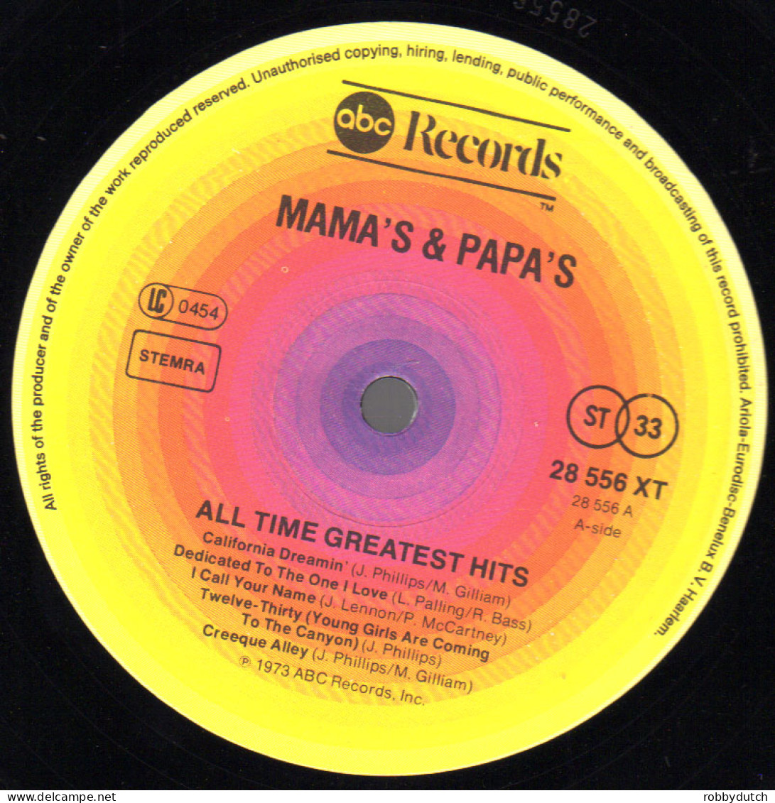 * 2LP *  MAMA'S & PAPA'S - ALL TIME GREATEST HITS (Holland 1974 EX-) MAMAS & PAPAS