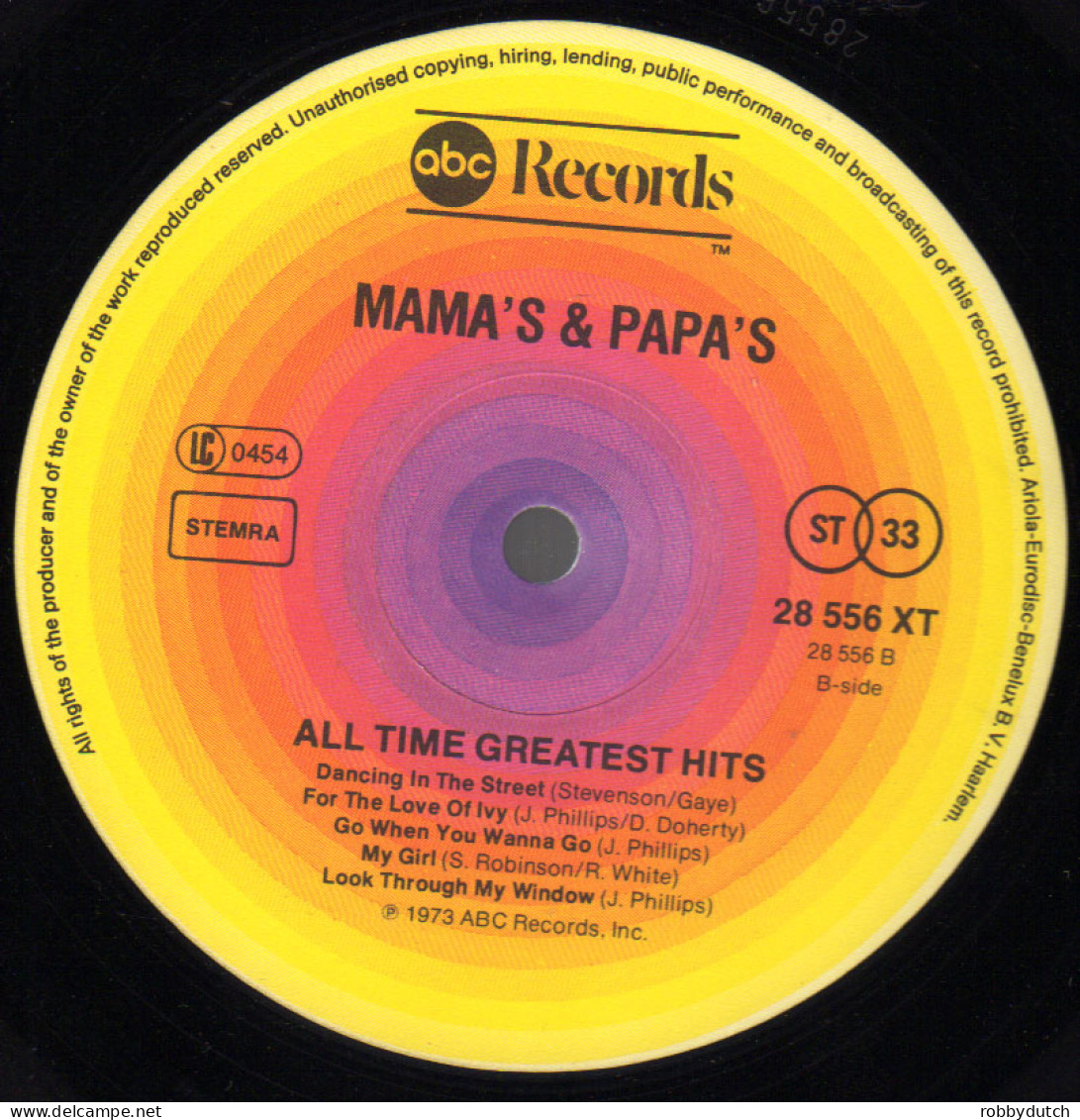 * 2LP *  MAMA'S & PAPA'S - ALL TIME GREATEST HITS (Holland 1974 EX-) MAMAS & PAPAS