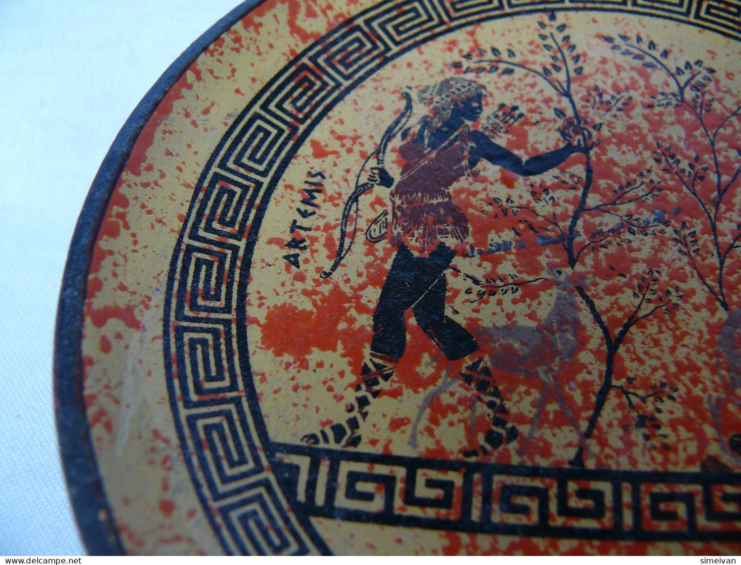 Vintage Wall Hanging Plate Artemis And Herakles Memorabilia Souvenir Greece #2132 - Otros & Sin Clasificación