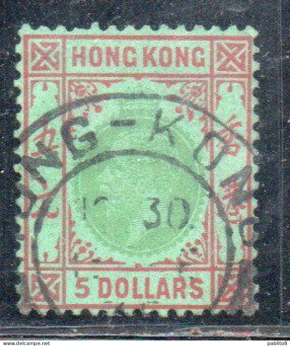 HONG KONG 1912 1914 KING GEORGE V 5$ USED USATO OBLITERE' - Oblitérés