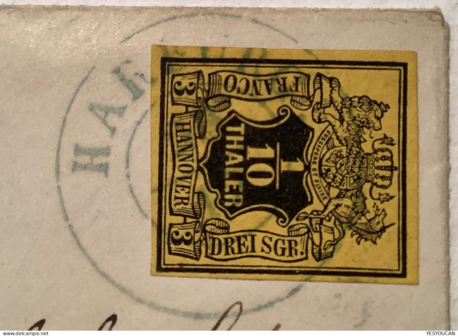 HARBURG 1851 3 Sgr Geteiltes-Franco LUXUS Brief>Amsterdam Niederlande. Hannover Mi.5 FA BPP (Netherlands Incoming Mail - Hannover