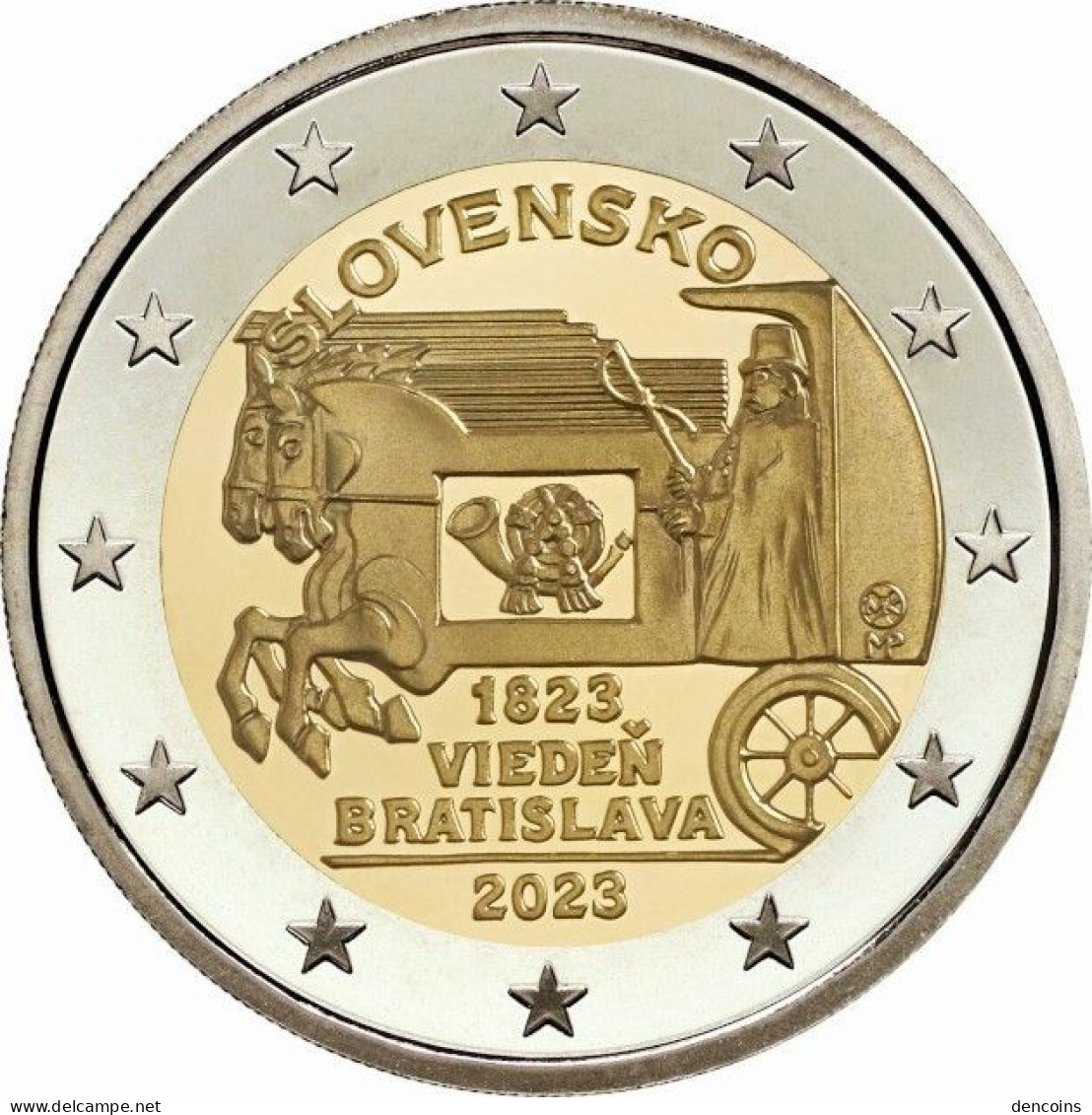 2 Euro ESLOVAQUIA 2023 VIENA-BRATISLAVA - SLOVAKIA - UNC - SIN CIRCULAR - NEW 2€ - Slovakia