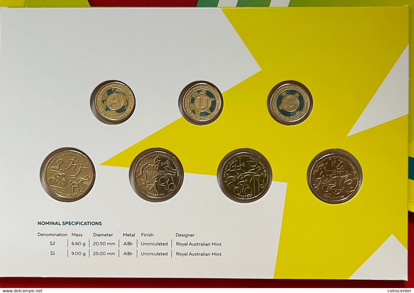 Australia Set Of 7 Coins: 1 - 2 Dollars 2022 "XXII Commonwealth Games Birmingham" In Kit BU - Zonder Classificatie