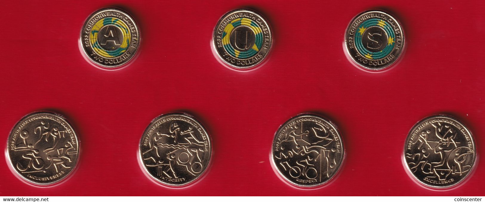 Australia Set Of 7 Coins: 1 - 2 Dollars 2022 "XXII Commonwealth Games Birmingham" In Kit BU - Unclassified